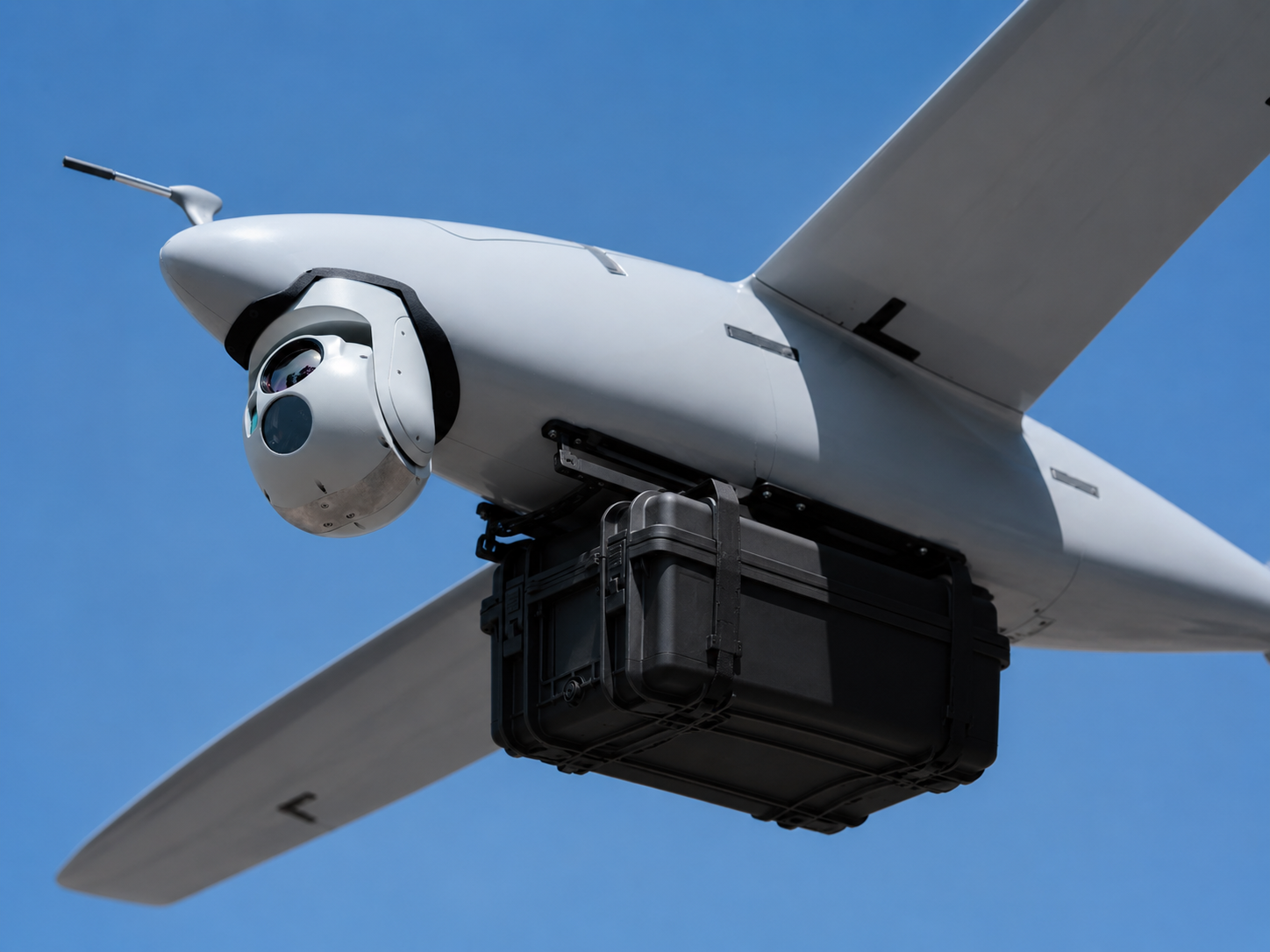 UHUAV custom VTOL security UAV with modular surveillance payload